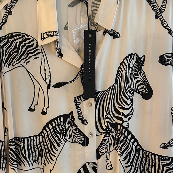 Jane and Delancey Black and White Zebra Print Blouse - Picture 7 of 9